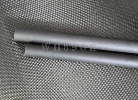 Two One Piece 3K Carbon Fiber Tube 28x26mm Lightweight Structural Shafts for drones, gloss finish, on carbon fiber fabric