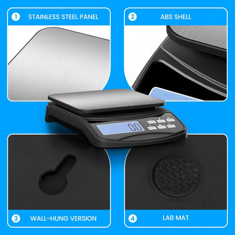 Digital Kitchen Scale With Large Easy Read Display For Baking And Meal Prep, Precise 11lb/5kg Capacity stainless steel, ABS shell