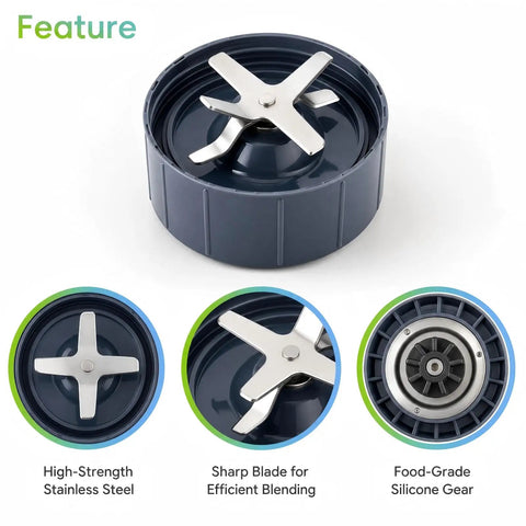 Extractor Blade Replacement For 600W And Pro Series Blenders With Durable 6 Fin Stainless Steel Blades, No Fuss Easy Install Single Blade Assembly For High Speed NutriBullet Compatible Blenders