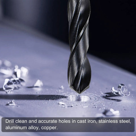 Close-up of Pro Grade Tap And Drill Bit Set For DIYers And Pros, 5/16-36 UNS Thread Tap And 9 32 Inch Black Oxide Twist Drill Bit in use