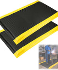 2 Pack 3 By 5 Foot Anti Fatigue Mats With 15/16 Inch Thick High Density Memory Foam Core Non Slip Diamond Plate Work Mat for standing