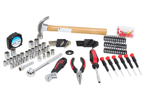 149-Piece Home And Auto Tool Kit With Hammer, Ratchets, Sockets, Pliers, Hex Keys And Durable Case For Handy DIY Projects
