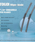 All Weather Windshield Wiper Blades Set For Audi Q7 2006 Through 2015 Front 26 Inch Pair on blue background with text features