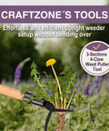 Stand Up Weed Puller Tool With Long Wooden Handle Foot Platform Design 4 Claw Steel Head And Removable 3 Section Pole Garden Tool for uprooting dandelion