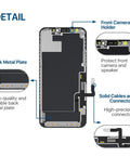 Diagram of internal components of IPhone And 12 Pro Screen Replacement Kit With 6.1 Inch LCD Display, features labeled in detail.