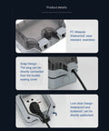 Heavy Duty Outdoor Power Socket IP66 Weatherproof Electrical Outlet 2 Gang 15A with snap design and lock hole for secure use.