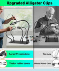 Dual 5X And 10X Magnifying Desk Lamp With Light, Flexible Helping Hand, Large Clamp Base used in crafting demonstration