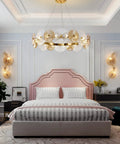 Bedroom with Set Of 2 Gold Wall Sconces With Brass Finish And Glass Shade for ambient lighting