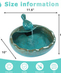 Solar Powered Bird Bath Fountain With Battery Backup For Outdoors, Bird Bath Bowl For Garden Patio And Yard Decor, Night Operation For At Least Six Hours, Low Maintenance Water Feature That Attracts Birds And Adds Charm; ceramic bird bath with dimensions 11.6 x 10 x 6.1 inches.