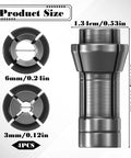 4 Piece 1/4 To 1/8 Inch Die Grinder Collet Adapter Set, 3mm and 6mm collets, iron build, silver finish, dimensions shown