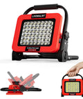 Ridiculously Bright 100W 10000LM Cordless Work Light For Milwaukee 18V Tools with 48 LED Beads shown in various angles