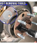 Kickass Heavy Duty Wheel Hub Cleaner Kit With Five Tough Scrub Brushes For Brake Dust And Lug Stud Degreasing, drill adapter in action.