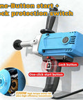 Portable Grain Sucker Auger Conveyor With 2000W High Torque Motor showing blue housing and one-button start