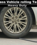 Heavy Duty Hybrid Air Hose Three Eighths Inch By Twenty Five Foot 300 PSI Kink Resistant under car tire to test durability