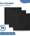 Dense 12x12 Inch Acoustic Foam Panels For Home Studio And Office Walls Pro Grade Sound Dampening High Density Tiles Black