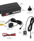 Back Up Parking Sensor Kit for Cars SUVs and Vans with 4 Waterproof Ultrasonic Sensors Digital Control Box and Beeping Alarm