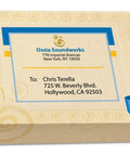 Straight Up Game Changing Full Sheet Printable Shipping Labels 8.5 X 11 Inch Matte Clear Stickers on a gift box.