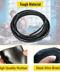 Front view: coiled rubber hydraulic hose with steel wire braid, 1/2 in ID, 50 ft length, 5000 PSI max