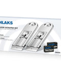 Heavy Duty Razor Scraper Set With All Metal Construction, 2 Pack Includes 20 Extra Blades, packaging with scrapers displayed