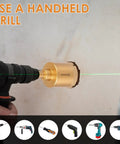 Hefty 12 Piece Diamond Hole Saw Kit With Full Drill Bit Set Designed For Smoothly Drilling Ceramic Tile Glass And Brick Tough core bits in action on wall.