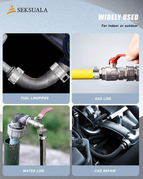 Fuel pipe, gas line, water line, and car repair using 360 Pieces 5 To 25 Millimeter Spring Band Hose Clamps Assortment Kit