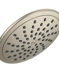 8 Inch Brushed Nickel Rain Showerhead Fixed Round Wide Rain Shower Head With 2.5 GPM Flow Easy Install On 1/2 Inch IPS Arm Single Function Shower