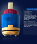 Ceramic Faucet Cartridge Replacement With Single Lever Pressure Balance Low Torque 40mm shown against blue background