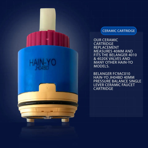 Ceramic Faucet Cartridge Replacement With Single Lever Pressure Balance Low Torque 40mm shown against blue background