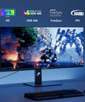 Front view of UltraWide 40 Inch Gaming Monitor With 3440x1440 WQHD, 144Hz Refresh, displayed on a desk with gaming setup.