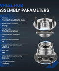 Front Wheel Bearing And Hub Assembly For Toyota Prius 2004 Through 2009 L4 1.5L Electric And Gas, 5 Lug, Two Piece Set, Direct Fit Replacement with specifications.