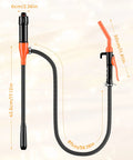 3GPM portable fluid transfer siphon pump with orange-red handle and black flexible hose