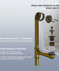 Champagne Bronze Lift And Turn Tub Trim Set With Two Hole Overflow Faceplate No Putty Gasket Tub Drain Stopper Conversion Kit
