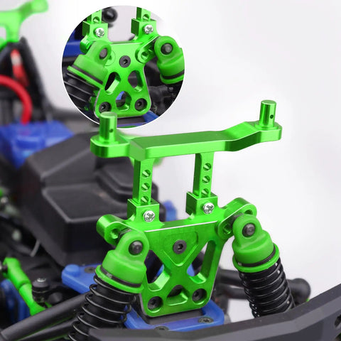 Aluminum Front And Rear Shock Towers For 1 By 18 Traxxas LaTrax Teton Desert Prerunner SST Beefed Up Upgrade Parts 6061 T6 Anodized Green Replaces Stock 7637 Includes Hardware
