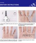 Invisible Ring Size Adjuster Kit 16 Soft Silicone Guards in Four Sizes Adjustable Spiral Tighteners for Loose Rings Comfortable Fit for Men and Women Keeps Your Ring Secure All Day operation instructions with scissors and ring