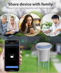 Smart Soil Sensor With Real Time App Monitoring For Garden Farm And Greenhouse, Moisture Meter And Temperature Sensor, WiFi Enabled Soil Tester For Plant Care, Alexa And Google Home Compatible shown in use with app on smartphone.
