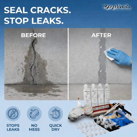 10 Ft Fast Set Concrete Crack Repair Kit With Polyurethane Injection System For Foundation And Basement Walls
