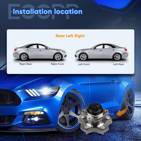 Drop In Ready Rear Wheel Hub Bearing And Assembly With ABS For Scion tC 2011 To 2016 And Lexus HS250h 2010 To 2012 And Toyota RAV4 2006 To 2016 FWD Only Premium Wheel Hub Assembly installation diagram