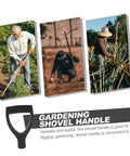 D Shaped Ergonomic Garden Shovel Handle Replacement With Comfortable Grip For Digging And Yard Work Plastic Handle Black Inner Diameter Easy Swap Reduces Hand Fatigue