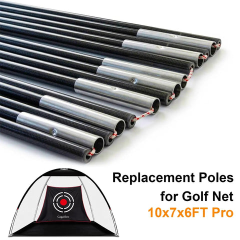 Replacement Poles for 10x7x6ft Golf Netting, Heavy Duty Fiberglass Rods for Practice Backstop Frame