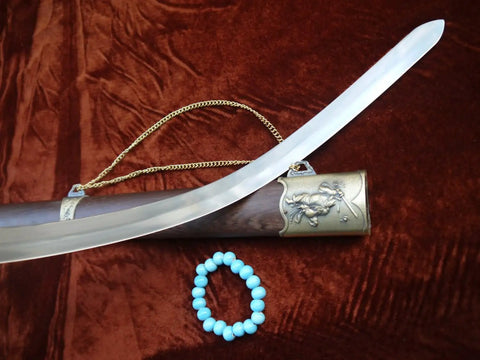 Tai Chi Training Sword With Dope Stainless Steel Flexible Blade 28 Inch Blade 39 Inch Overall Hand Made Heat Tempered Longquan Style