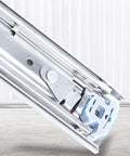 Close-up of Beefy Ball Bearing Full Extension Drawer Slides 10 To 40 Inch Runners Rails Track With 70 Kg Capacity Ideal For Cabinets RVs Trucks Industrial Equipment And Home Use