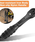 Sunny 3 In 1 Ratchet Drill Chuck Key Spanner Wrench With Magnetic Tip, wear-resistant iron body, non-slip nylon handle.