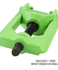 Light Duty U Joint Puller For Cars And Trucks Class 1-3 Removal Tool 24539 featuring a green metal frame and black screw press