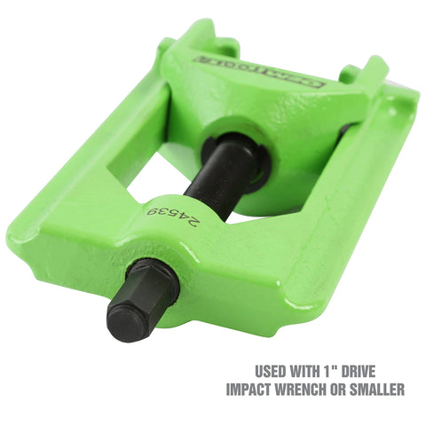 Light Duty U Joint Puller For Cars And Trucks Class 1-3 Removal Tool 24539 featuring a green metal frame and black screw press