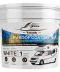 White RV Roof Sealant 1 Gallon Waterproof Flexible Coating For Campers Travel Trailers Motorhomes And RVs Solar Reflective