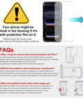 Warning sign and FAQs about using Gen 5 Diving Phone Case For 6.9 Inch Phones With Full Touchscreen Underwater Housing IPX8 Waterproof.