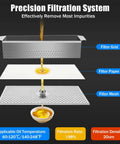 Saditesdk 550W Commercial Deep Fryer Oil Filter Machine Stainless Steel 55L Cart Mobile Filtration System filtration system diagram with filters.