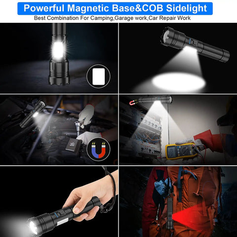 Ultra Bright 10000 Lumen USB Rechargeable Flashlight With XHP50.2 LED Zoomable Beam Magnetic Tail Cap waterproof torch