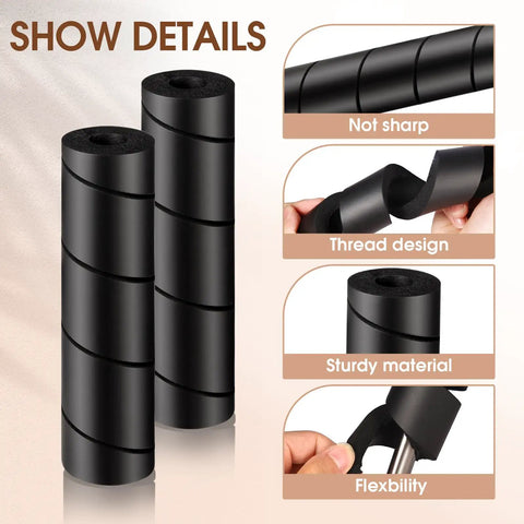 Heavy Duty Rubber Bed Frame Toe Protectors Four Pack Cushioned Corner Guards For Furniture Legs, showcasing black cushioned design details.