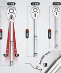 Top Shelf 3/8 Inch Drive Ratchet Wrench Crafted From Premium Chrome Vanadium Steel, 3/8 inch length with anti-skid handle.